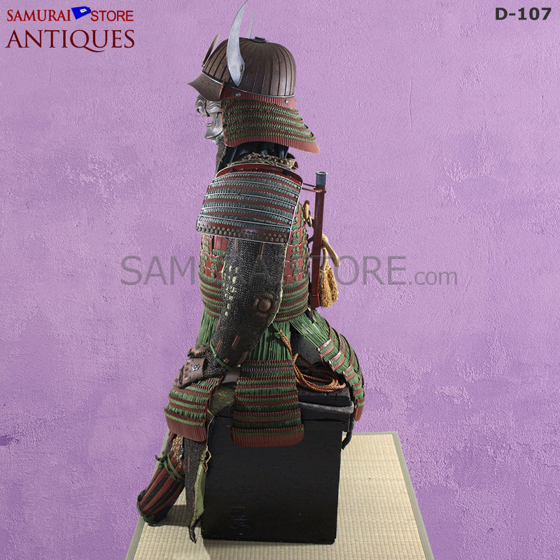 D107 Vermilion Red Antique Samurai Armor Edo period w/ 2nd grade certificate