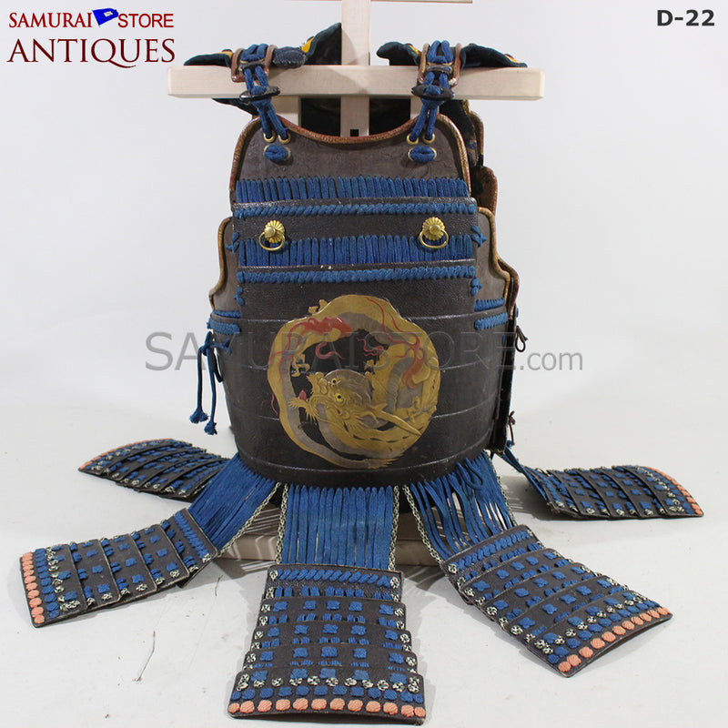 D22 Antique Samurai Armor Dragon Makie w/ Certificate