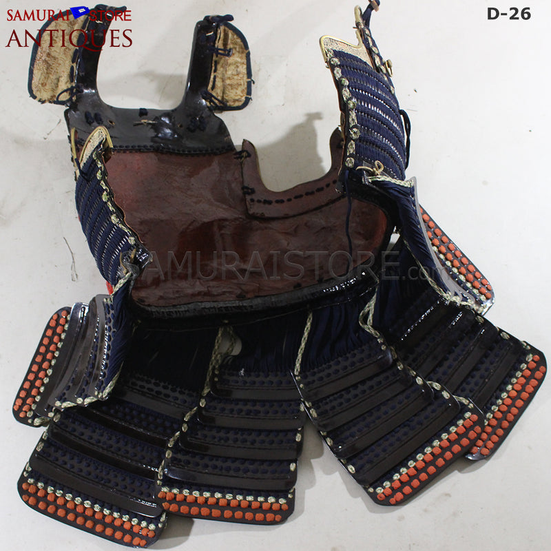 D26 Antique Samurai Armor Honkozane & Kebiki lacing w/ Certificate