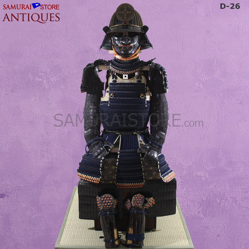 D26 Antique Samurai Armor Honkozane & Kebiki lacing w/ Certificate