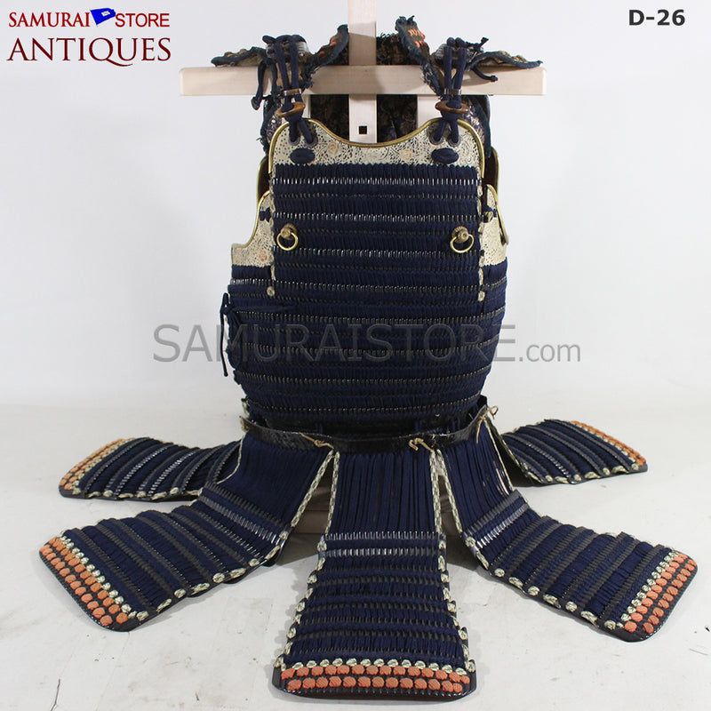 D26 Antique Samurai Armor Honkozane & Kebiki lacing w/ Certificate