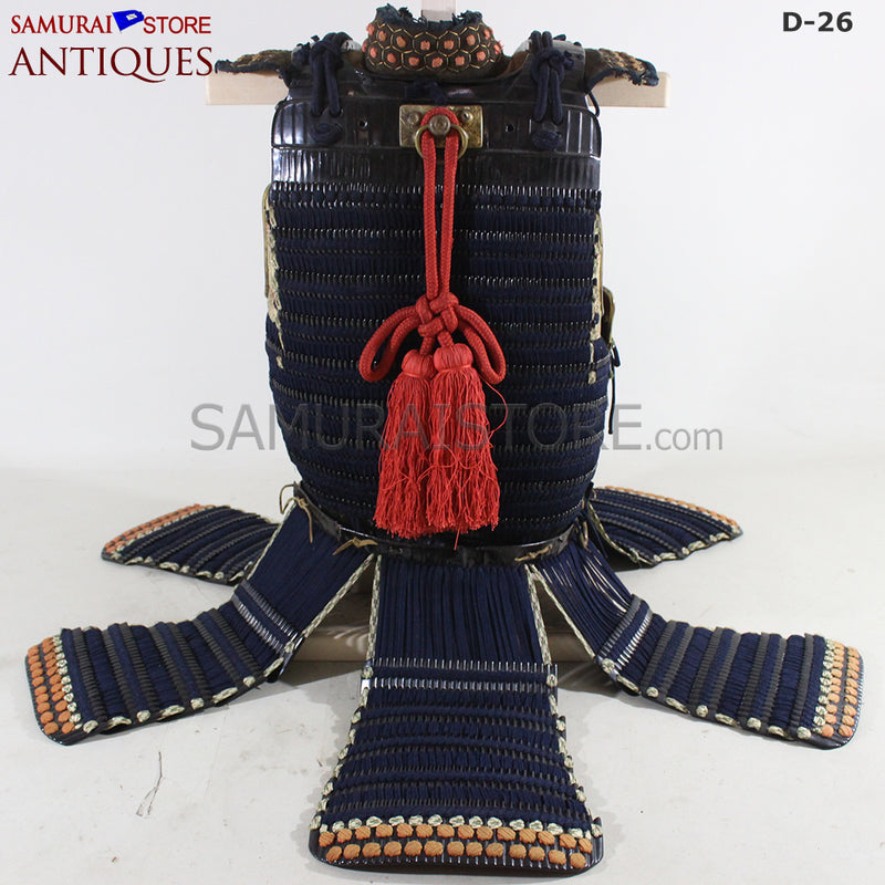 D26 Antique Samurai Armor Honkozane & Kebiki lacing w/ Certificate