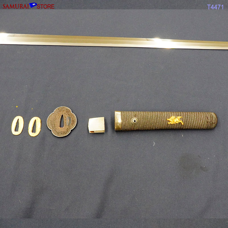 T4471 Antique Katana Sword SHIGETAKA w/ Gold hilt ornament- NBTHK certificated