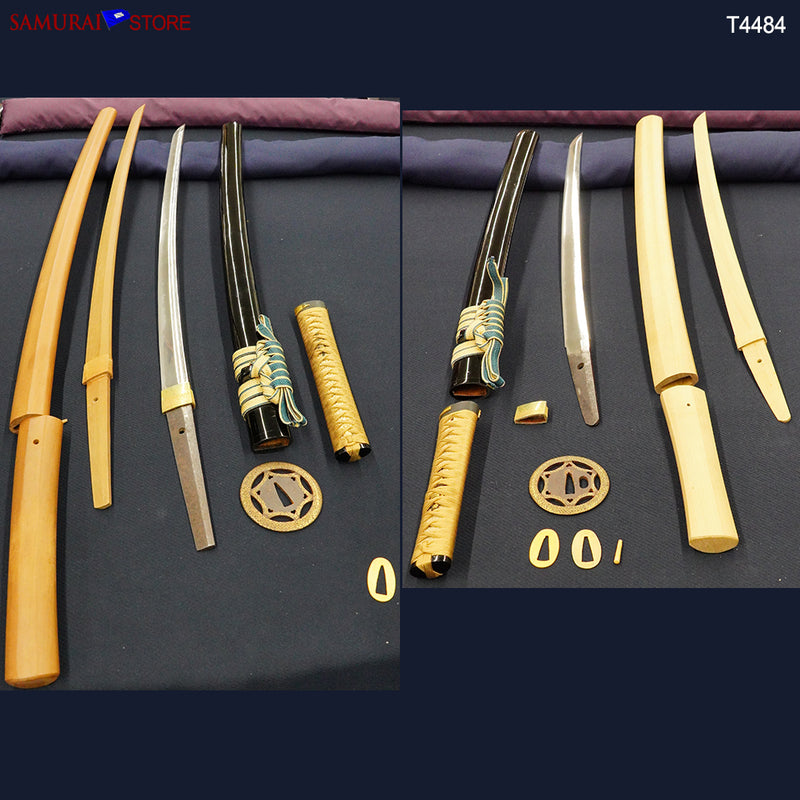 T4484 Pair of antique Katana & Wakizashi swords in Ornate Mountings w/ NBTHK certificates