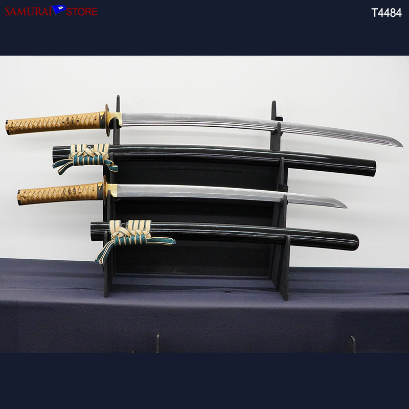 T4484 Pair of antique Katana & Wakizashi swords in Ornate Mountings w/ NBTHK certificates