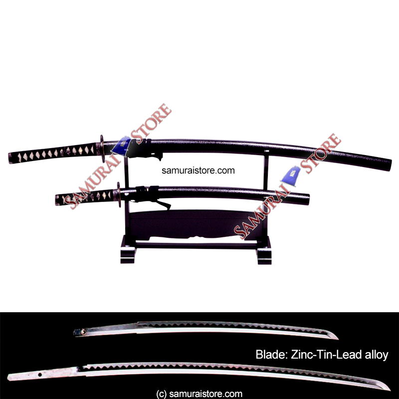 A Pair of Display Replica Sword MATTE BLACK - SAMURAI STORE