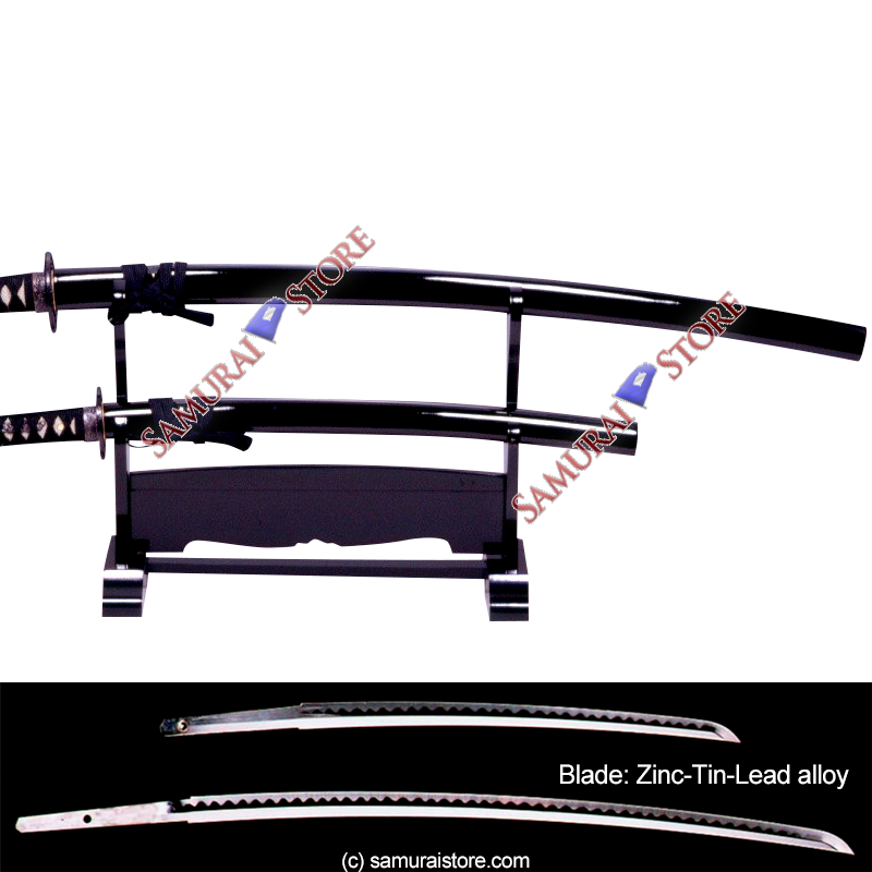 A Pair of Display Replica Sword Glossy BLACK - SAMURAI STORE