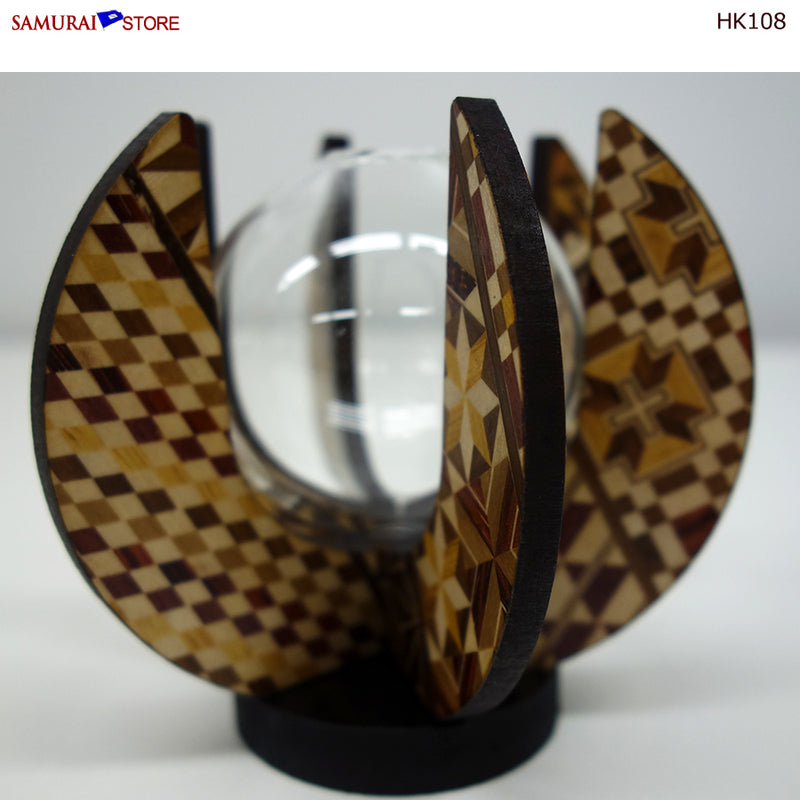 Yosegi Marquetry Craft Wooden Flower Vase (HK108) - SAMURAI STORE